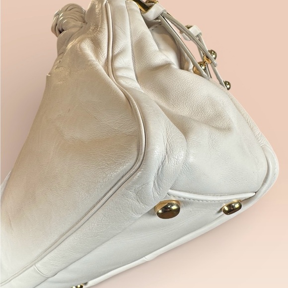 Marc Jacobs Blake Satchel White Leather Gold Tone Hardware - Picture 6 of 15